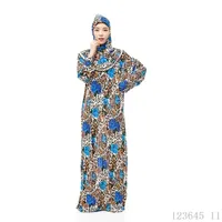 مسلم غطاء كامل عباءة الحجاب الإسلامي التقليدي + فستان مجموعة الملابس الإناث رقيقة الشرق الأوسط رمضان الصلاة لون عشوائي - Image 4